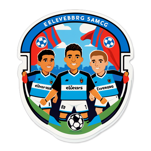 Sticker mit dem Elversberg Stadion und Fans