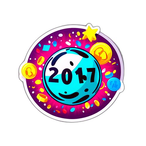 Bilă de loterie cu numere norocoase și confetti