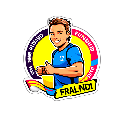 Värikäs T-paitasticker Amazing Race Suomesta