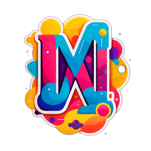 Masayang Sticker ng Letrang 'M'