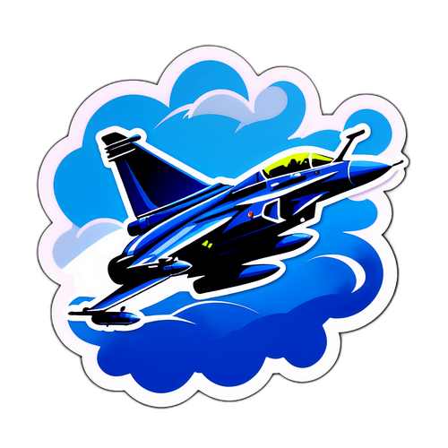 राफेल जेट का गतिशील स्टिकर डिजाइन