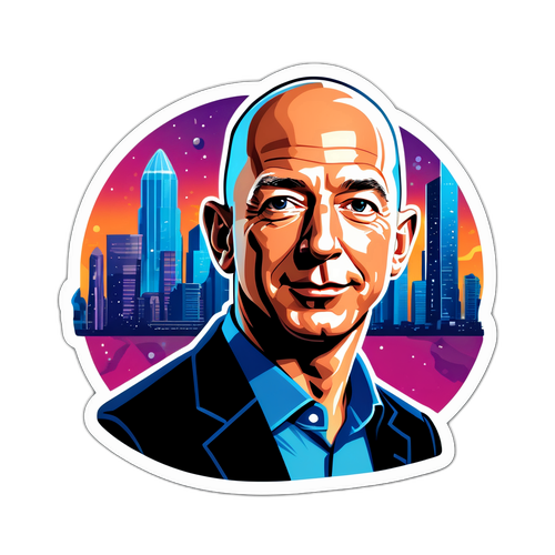 Sticker Potret Futuristik Jeff Bezos
