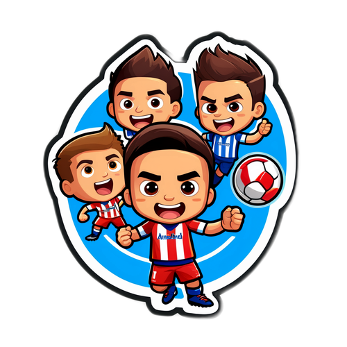 สติกเกอร์ Atletico Madrid สไตล์การ์ตูนน่ารัก