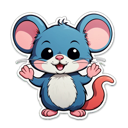 Meet the Adorable Mouse-Cat Hybrid: The Cutest Sticker You've Ever Seen!