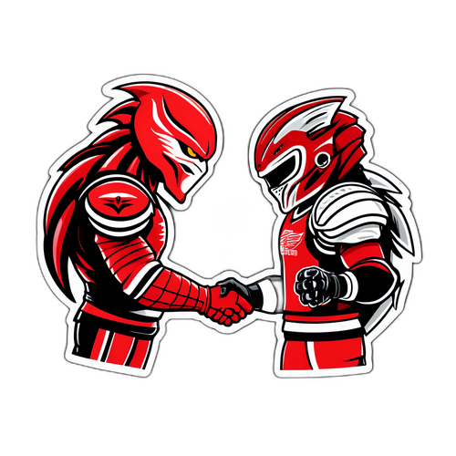 Predator and Red Wing Team Mascots Sportsmanship Sticker
