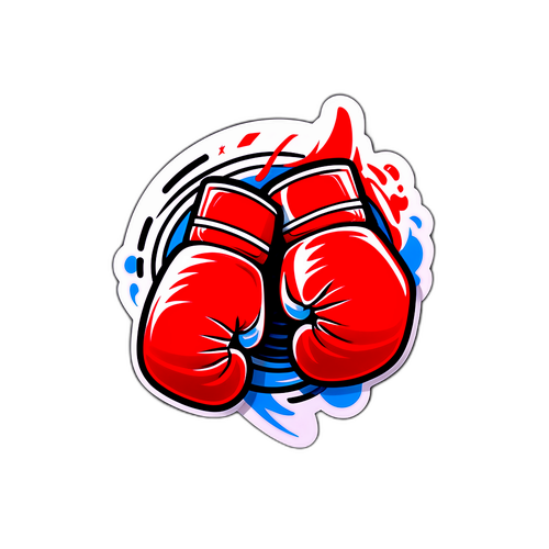 Conception d'autocollant de gants de boxe stylisés