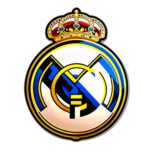 מדבקת ריאל מדריד קלאסית ואלגנטית