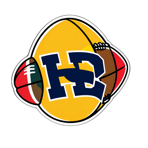 Minimalist Georgia Tech Logo Sticker with Football