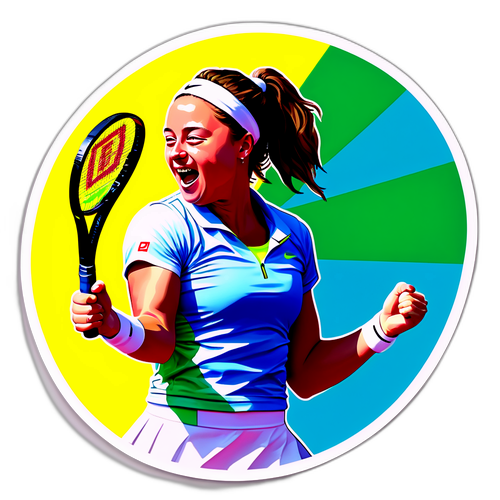 Jeļena Ostapenko w zwycięskim momencie