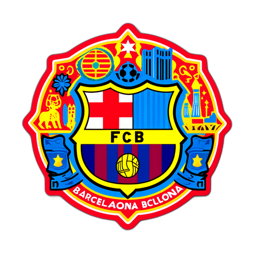 Kulturell inspiriertes Design des FC Barcelona-Wappens