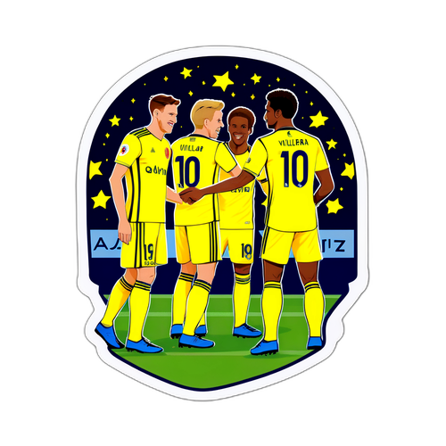 A Villarreal játékosok találkozása az Ajax szurkolókkal a pályán