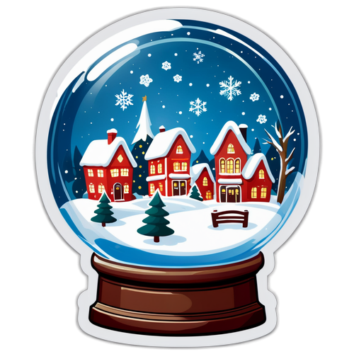 Step Inside the Winter Wonderland: Adorable Snow Globe Captures a Cozy Village Magic!