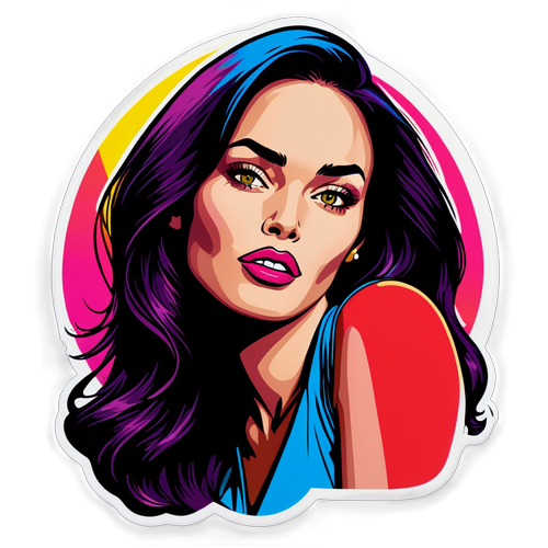 Pop-artowy sticker z Megan Fox