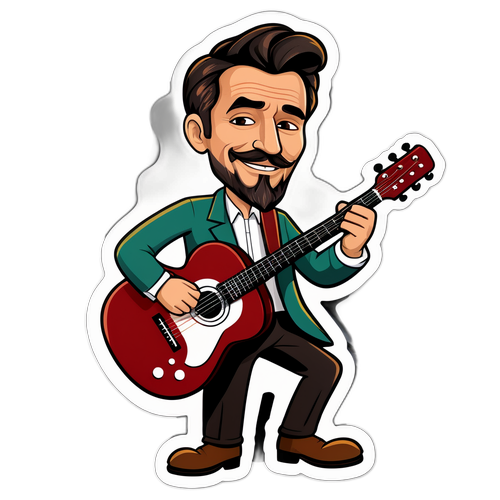 Stílusos karikatúra Feró Nagyról