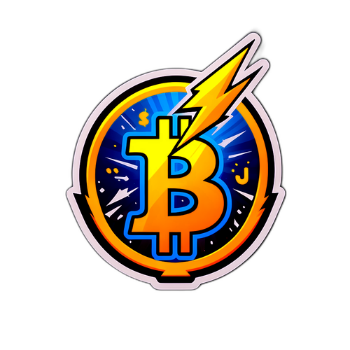 Dynamisk Bitcoin-logo med lyn og oppadgående piler