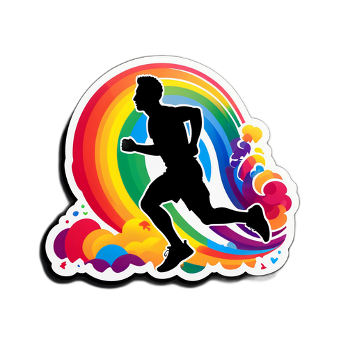 Silhouette d'Isack Hadjar avec des couleurs arc-en-ciel