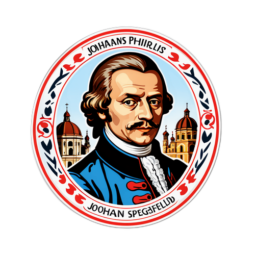 Aufkleber mit Johann Philipp Spiegelfeld