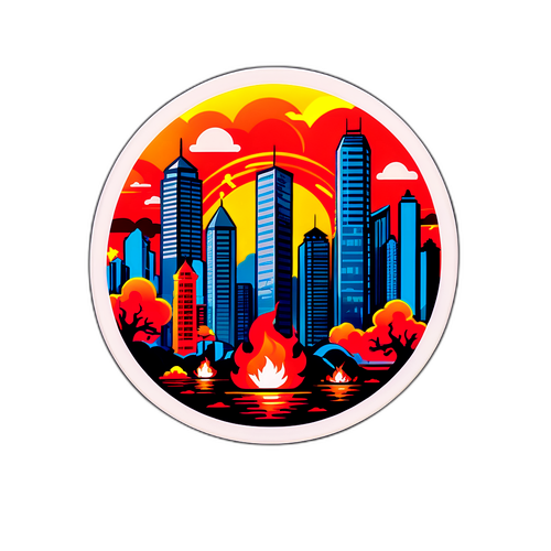 Pemandangan Menakjubkan Kebakaran di Hong Kong