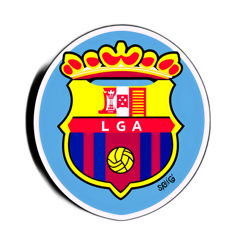 Stilig La Liga klistremerke med logo og spanske kulturelle elementer