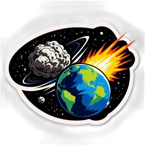 Prepare for Impact: Futuristic Asteroid Sticker