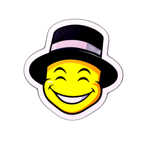Минималистичный стикер с Ургантом, его знаменитой улыбкой и стильной шляпой