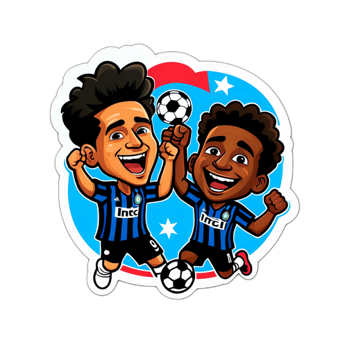 Livlig karikatur av fotballfans for Inter Milan og Fluminense