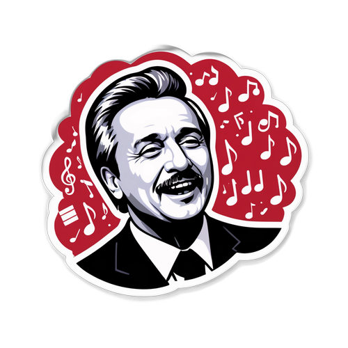 Artystyczny naklejka z Andrzejem Ułasiewiczem