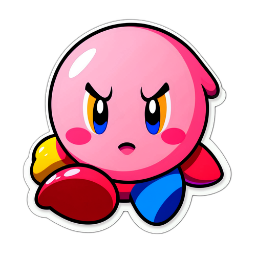 Samolepka Kirby transformující se do různých herních postav