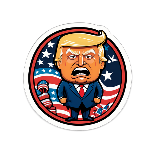 Caricatură amuzantă a lui Donald Trump