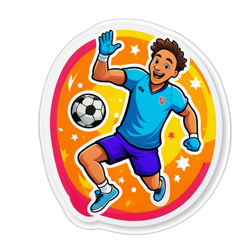 Sjov håndboldfigur i luften