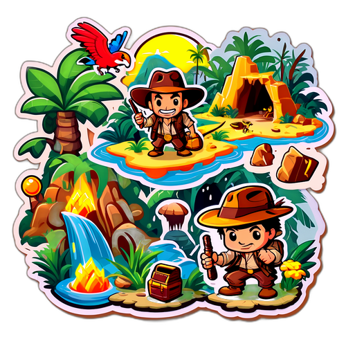 Indiana Jones naklejki w kreskówkowym stylu