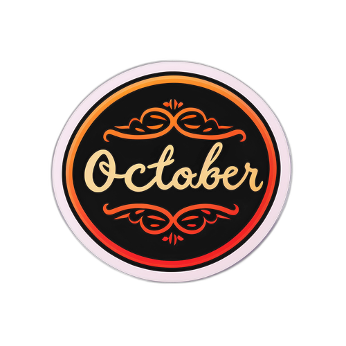 Sticker cu data scrisă artistic, '3 Octombrie'