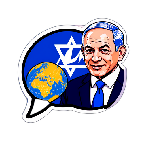 Politisk klistremerke med Netanyahu