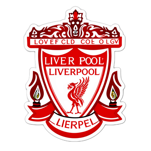 สติกเกอร์ลิเวอร์พูลในโทนสีแดงที่ภาคภูมิใจ