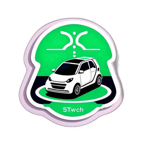 未来智能交通与环境保护平衡贴纸