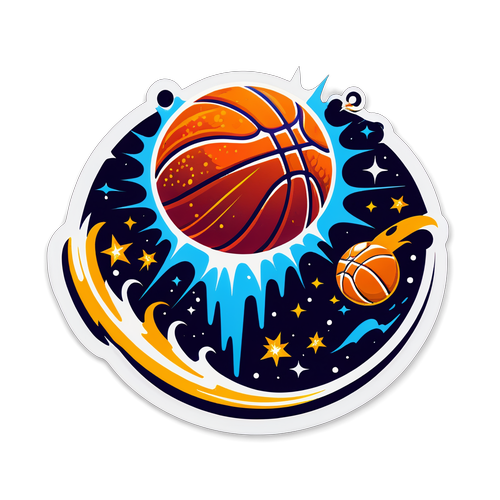 Dynamic Basketball Meteor Shower Sticker