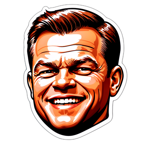 Autocollant de Matt Damon en caricature