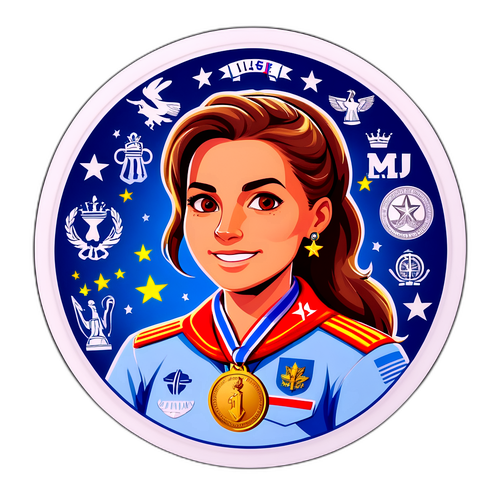 Sticker van Ilse Uyttersprot met medaille