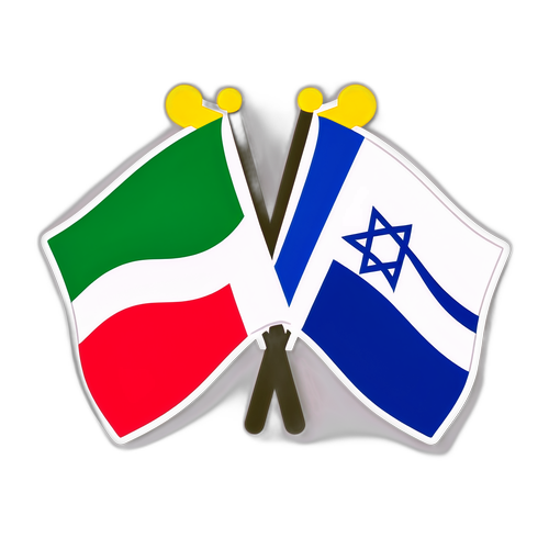 Cờ Ý và Cờ Israel Đan Xen