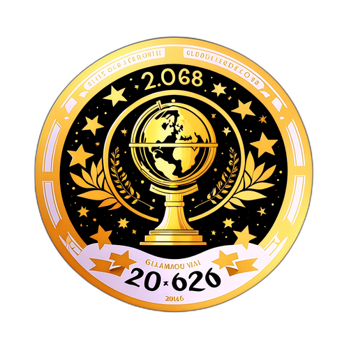 Glamorous Golden Globe Trophy Sticker