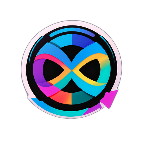 Färgglad sticker med XRP-logotyp och blockchain-bakgrund