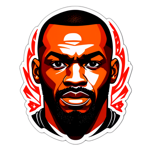 Retrato Estilizado de Jon Jones com Elementos de MMA