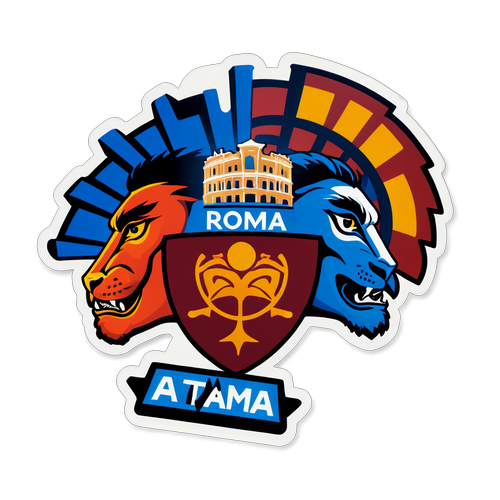 Sticker artístico representando el partido Roma vs Atalanta