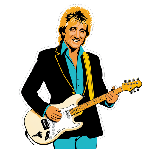 Retro Rod Stewart Klistermærke