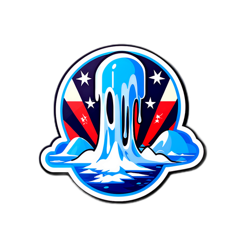 アメリカをテーマにした氷のクールなステッカー