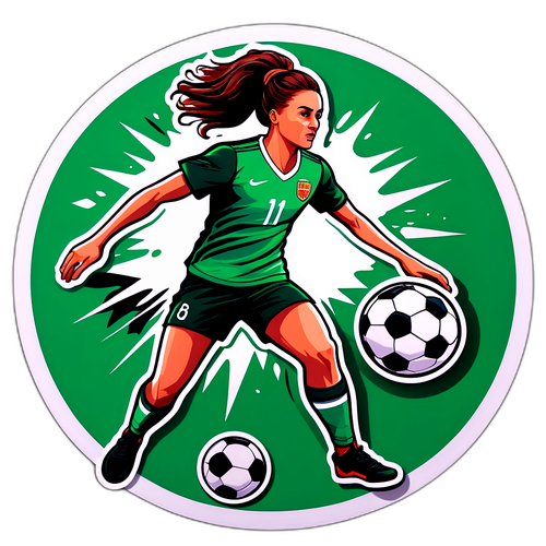 Sportliche Darstellung von Ewa Pajor im Fußball