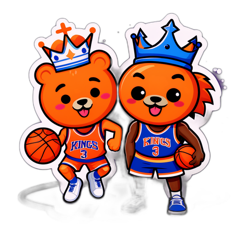 Cute Cartoon Basketball Mascots Sticker