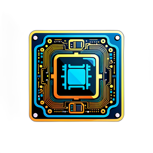 Stiliserad datorchip-design med abstrakta mönster