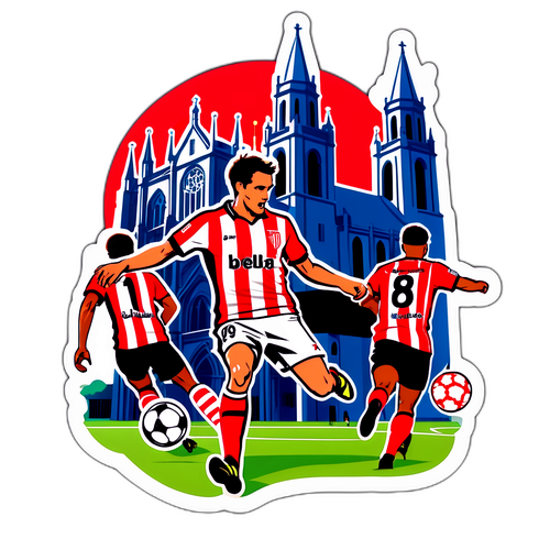 Diseño de Athletic Bilbao con su emblemática camiseta roja y blanca