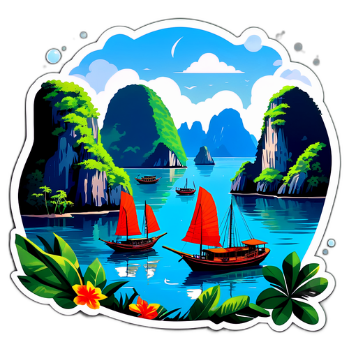 Peisaj pitorească din Golful Ha Long, Vietnam